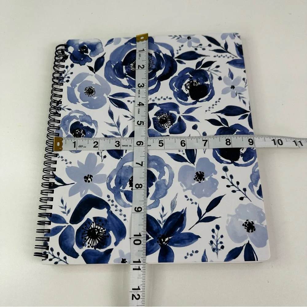 Steel Mill & Co. Blue, White Floral Spiral College Rule Hardcover Notebook